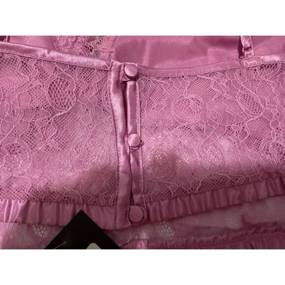 Frederick's of Hollywood Delphine Satin & Lace Sleep Set 2X Cami Tap Shorts NEW - Picture 5 of 7